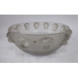 A late 1920s Lalique frosted glass Madagascar bowl of shallow design,