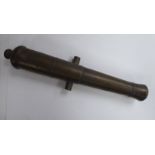 A late 19thC cast bronze signalling canon barrel of tapered form 10.