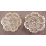 A pair of French Verdun Art Deco frosted pink glass plafonniers,