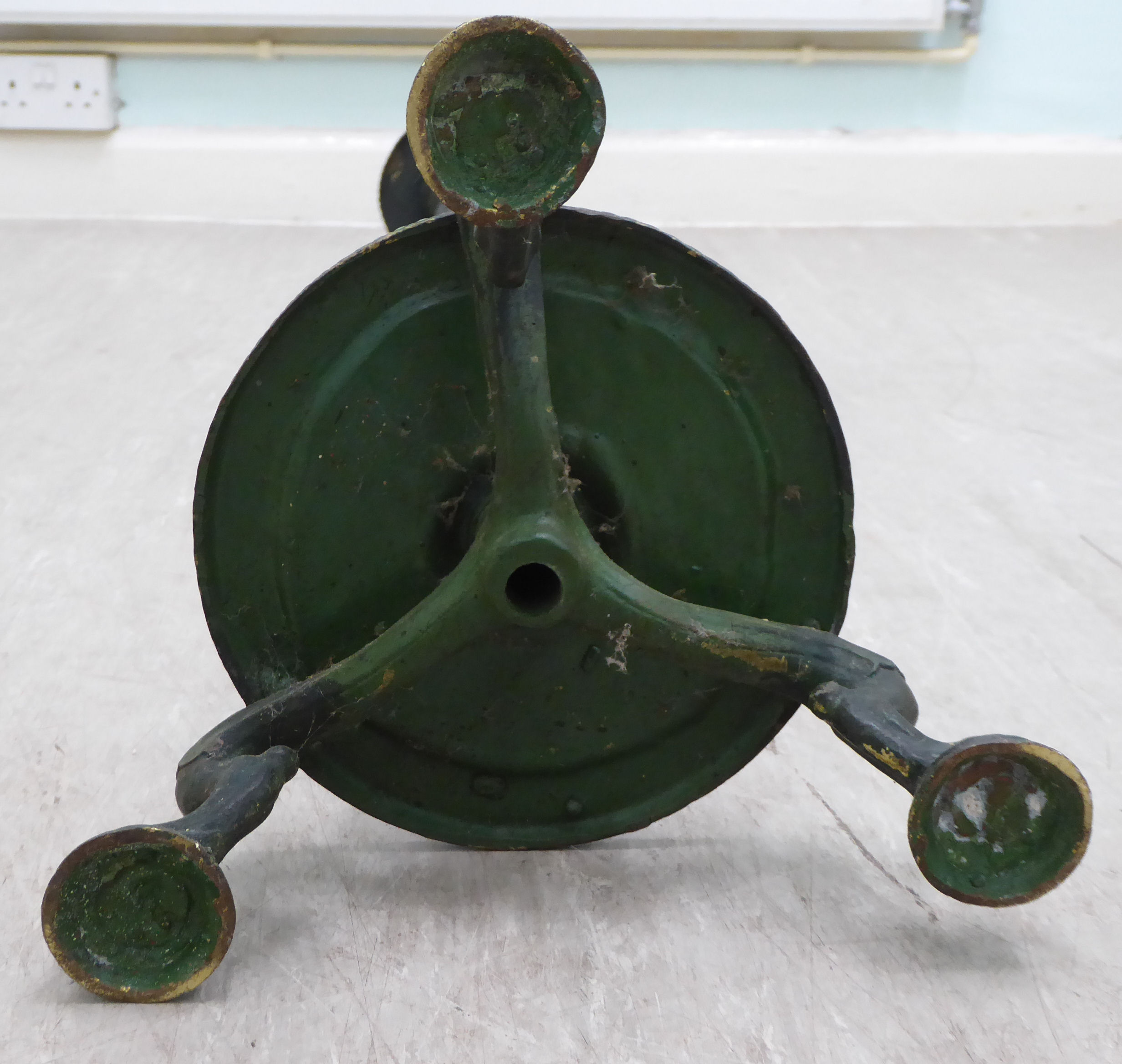 A late 19thC patinated green bronze neo-classical lamp standard, - Image 5 of 5