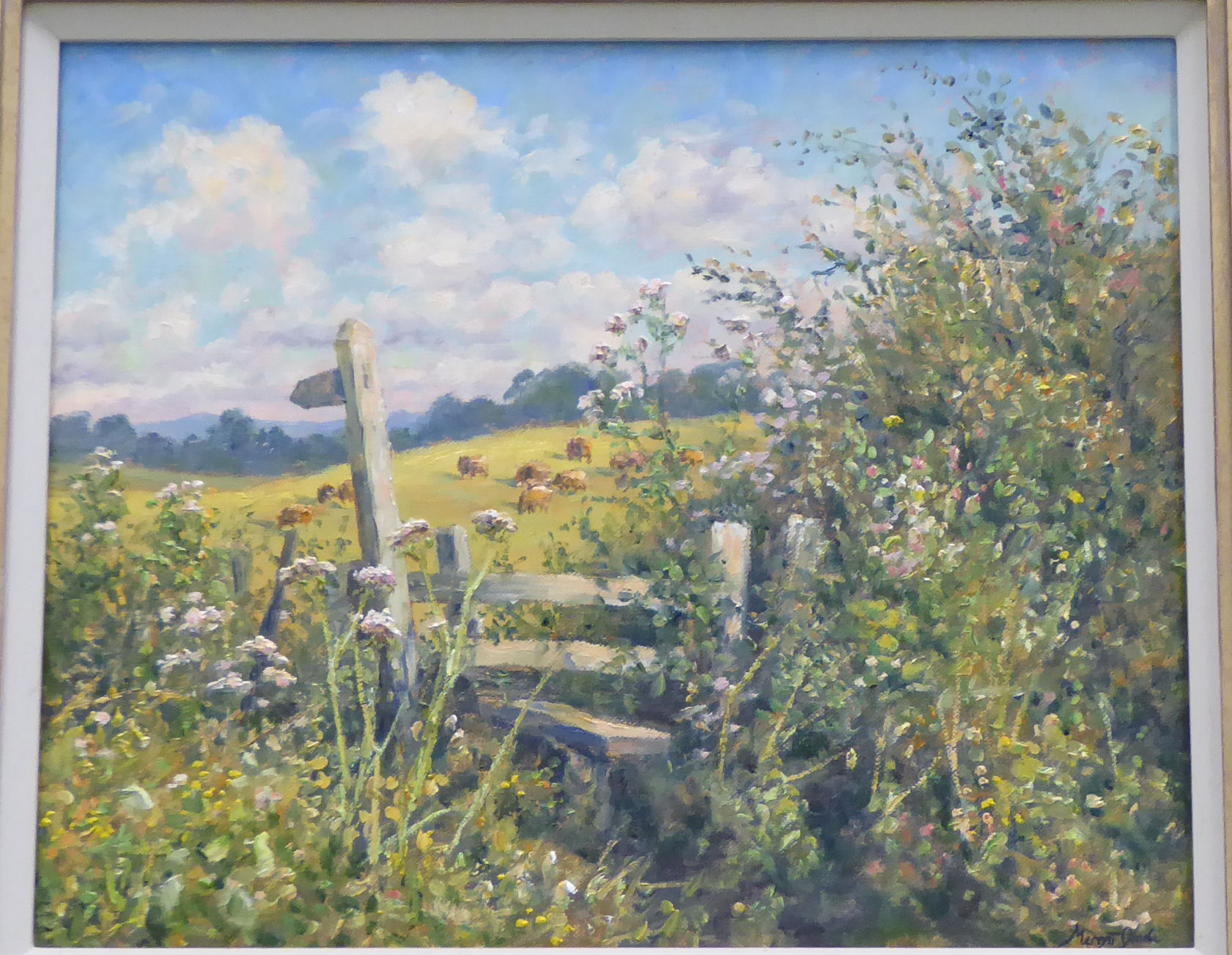 Mervyn Goode - 'Deep Undergrowth around a Stile' oil on canvas bears a signature & inscribed - Image 3 of 6