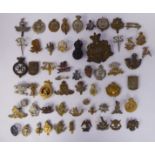 Approx fifty military cap badges and other insignia, some copies: to include Lincolnshire Yeomanry,