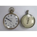 German World War II era: an International Watch Co Schaffhausen nickel plated cased pocket watch,