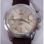 A 1950s Fortis stainless steel cased chronograph, the movement with sweeping seconds,
