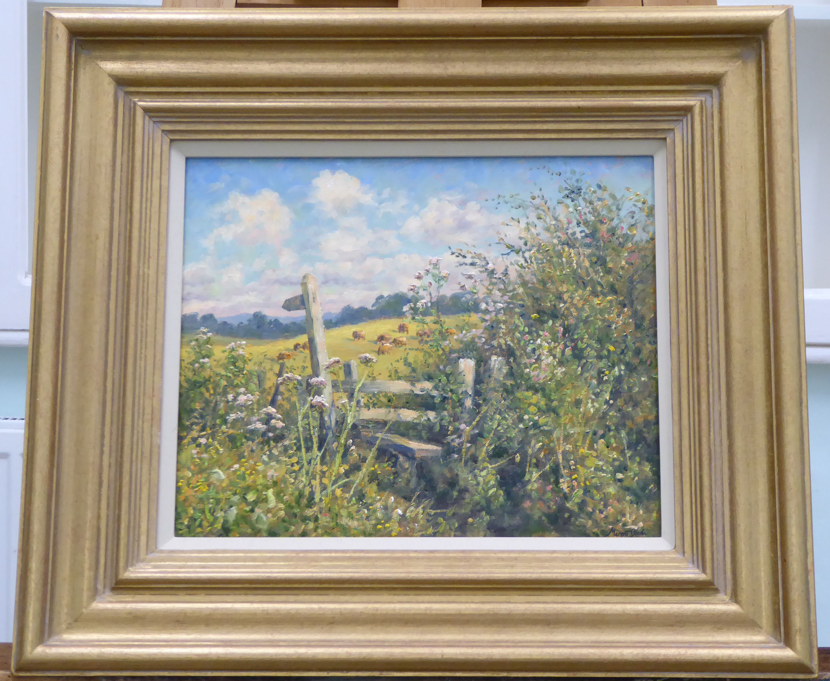 Mervyn Goode - 'Deep Undergrowth around a Stile' oil on canvas bears a signature & inscribed - Image 2 of 6