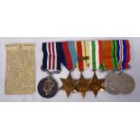 Five World War II service medals, viz.