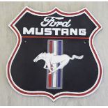 A cast and painted metal sign 'Ford Mustang' 10'' x 10'' BSR