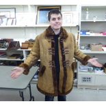 A European Yak herders sheepskin and hide jacket SR