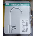 A Hansgrohe Talis S2 Variarc (unused) stainless steel kitchen sink mixer tap,