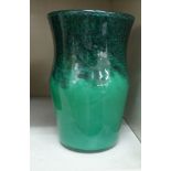 A Moncrieth green glass and speckled gilt vase of tapered form with a wide neck 8''h OS1