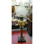 A late Victorian brass oil lamp with a Corinthian capital 29''h overall LAM