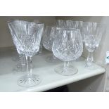 Variously patterned Waterford crystal drinking glasses: to include three brandy balloons OS5