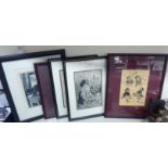 Five Louis Wain prints,