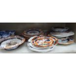 19thC ceramic tableware: to include Orientally decorated china dinner service OS9