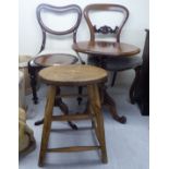Small furniture: to include a 1930s Georgian style, mahogany pedestal wine table,