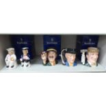 Three boxed Royal Doulton china character jugs,