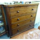 A late Victorian mahogany dressing chest, comprising one deep,