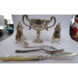 Silver collectables: to include a pair of pepper pots indistinct Birmingham marks 11