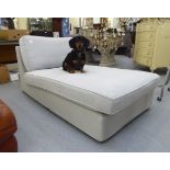An Ikea light grey fabric upholstered daybed/chaise longue CA