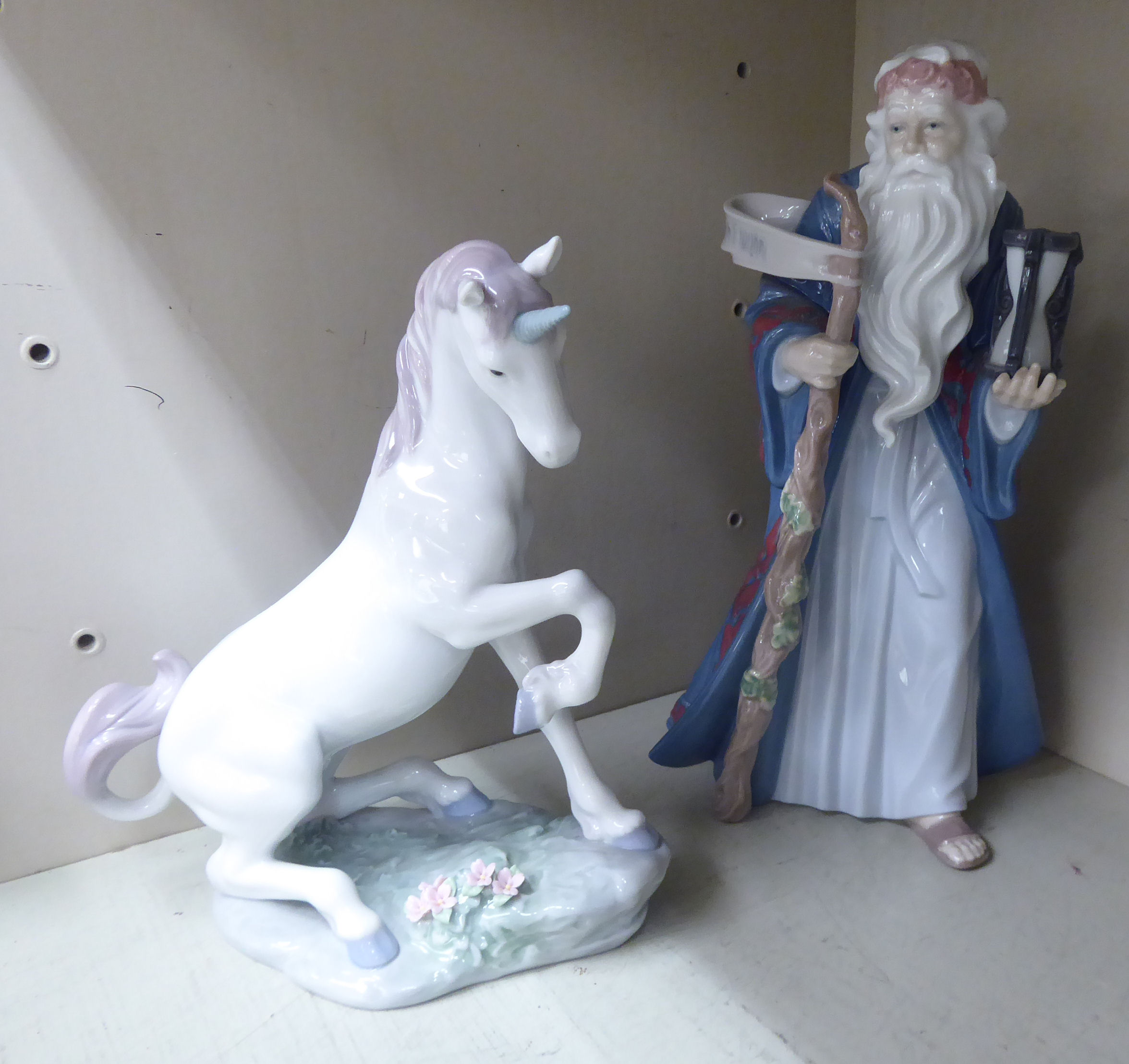Four Lladro porcelain fantasy themed figures: to include a Unicorn 8. - Image 2 of 2