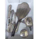 Silver items: to include a brush pot;