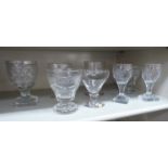 Eight various 19thC and later ale glasses of various forms: to include a pair with facet and