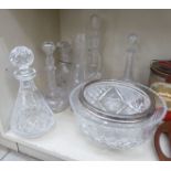 20thC glassware: to include five decanters of various form with stoppers OS4