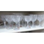 A suite of Webb crystal drinking glasses: to include pedestal wines OS5