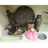 A mixed lot: to include a cast metal gong with striker; diecast metal animals;