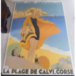 A reproduction of an Art Deco period by Roger Broders - 'Paris a Lyon,