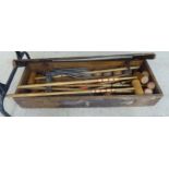 A Parkins & Cotto croquet set with eight mallets,