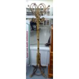 A mid 20thC bamboo hat and coatstand,