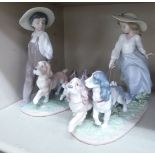 Two Lladro porcelain groups,