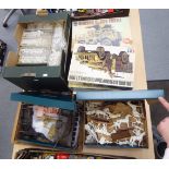 Unassembled and assembled Airfix and other model military vehicles and soldiers some boxed