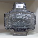 A Geoffrey Baxter Whitefriars pewter coloured glass vase of shouldered box design 6.