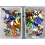 A quantity of blown glass model animals: to include fish various sizes OS10