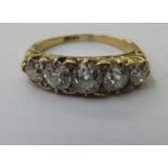 An 18ct gold five stone diamond ring 11