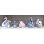 Ten Copenhagen porcelain animals: to include birds,
