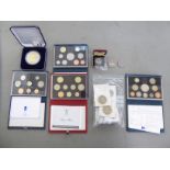 Various metal proof commemorative coins: to include GB Year sets OS10