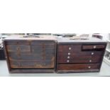Two early 20thC mahogany tool chests 16''h 18''w;