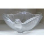 A Lalique style part frosted glass bowl,