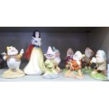 Royal Doulton china model Snow White and The Seven Dwarfs 3-6''h OS2