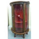 A 20thC mahogany miniature, partially glazed display cabinet,
