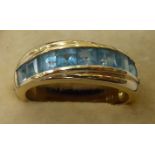 An 18ct gold half-eternity ring,