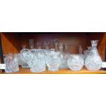 20thC glassware: to include decanters of various form; cordial jugs; and other tableware,