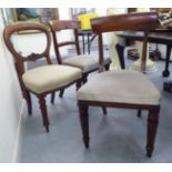 Three late Victorian mahogany framed bar-back dining chairs,