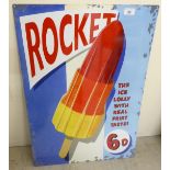 A reproduction 'vintage' design metal sign 'Rocket Ice Lolly' 28'' x 20'' BSR