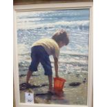 Nicholas St John Rosse - 'Busy by the Sea' oil on board bears a signature 11'' x 15'' framed