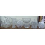20thC Czech and other heavy gauge crystal tableware: to include vases largest 12''h;