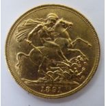 A Victorian sovereign,